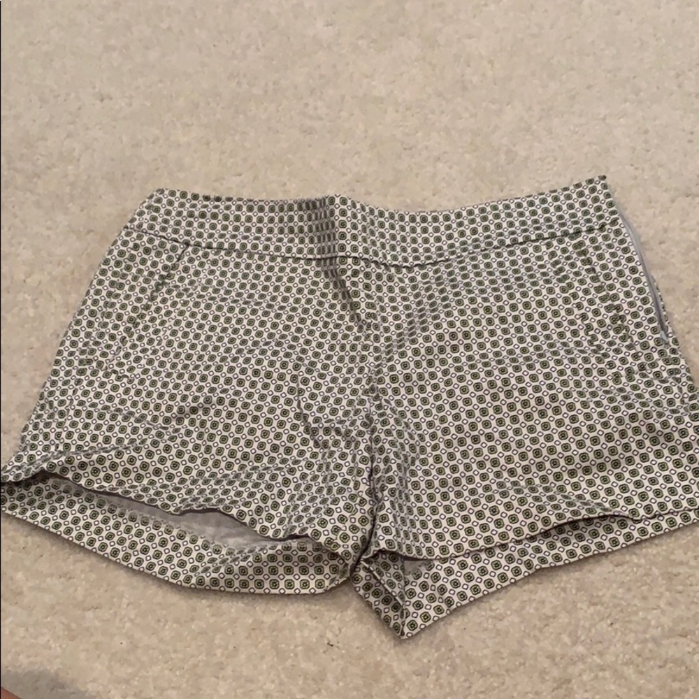 Green patterned j crew shorts